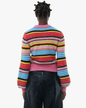 Ganni Soft Wool Stripe O-Neck Multicolour