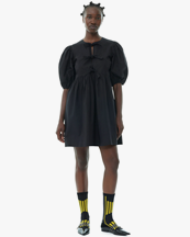Ganni Tie String Mini Dress Black