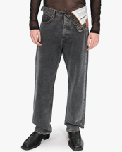 Y/Project Asymmetric Waist Jeans Evergreen Vintage Black