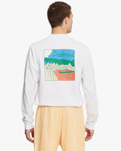 Palmes Sunset Long Sleeve T-Shirt White