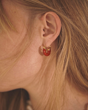 Anni Lu Petit Swell Hoops Bright Red