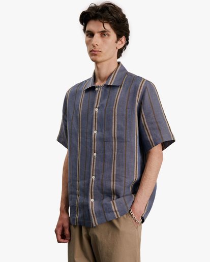 Another Aspect Shirt 2.0 Blue Brown Stripe