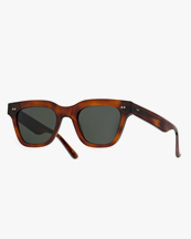 Monokel Eyewear Ellis Amber Green Solid Lens