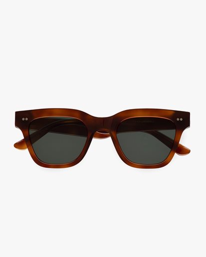 Monokel Eyewear Ellis Amber Green Solid Lens