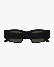 Monokel Eyewear Eclipse Matte Black Green Solid Lens