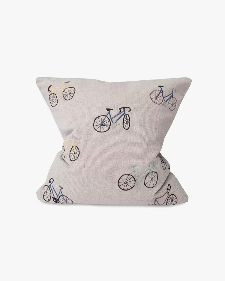Fine Little Day Bicycles Embroidered Cushion Cover