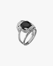 Maria Nilsdotter Jaw Stone Ring Black Spinel Silver