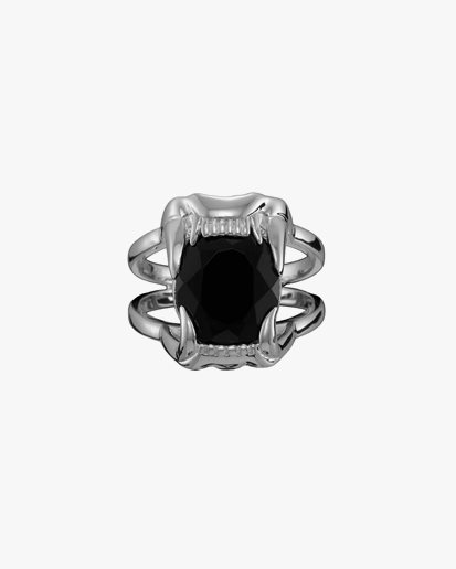 Maria Nilsdotter Jaw Stone Ring Black Spinel Silver