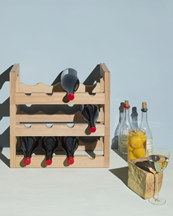 Massproductions Silo Stackable Wine Rack Natural Ash