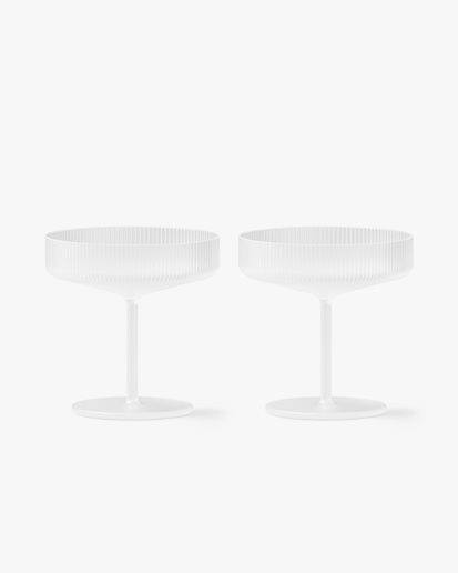 Ferm Living Ripple Champagne Saucer 2-Pack Frosted