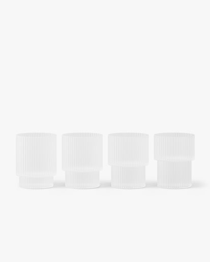 Ferm Living Ripple Glass 4-Pack Frosted