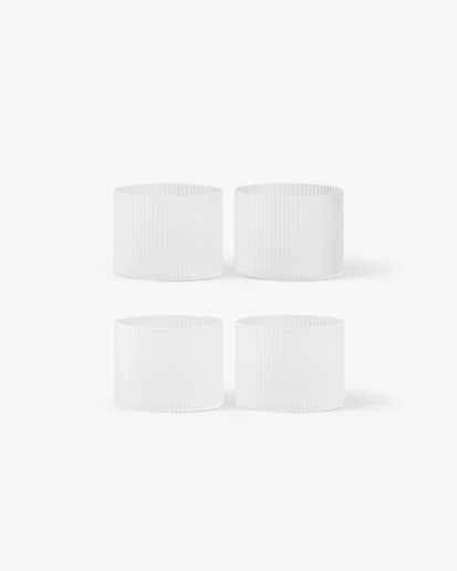 Ferm Living Ripple Low Glass 4-Pack Frosted