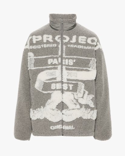 Y/Project Paris Best Jacquard Fleece Jacket Grey/White