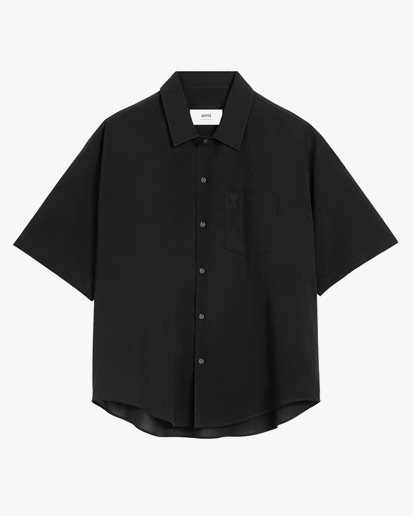 AMI Paris Camp Collar Shirt Black