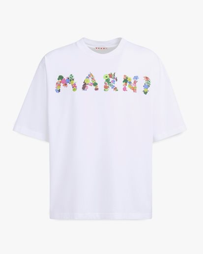 Marni Bouquet Logo T-Shirt Lily White