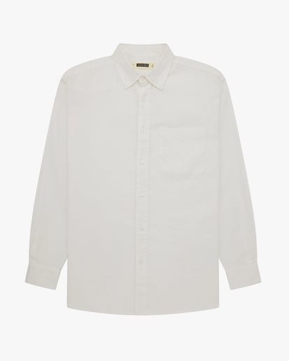 Woodbird Yuzo Linen Shirt Off White
