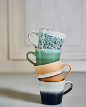 HK Living 70S Ceramics Cappuccino Mug Green/White