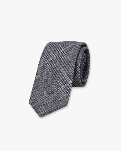 Check Wool Tie Blue/Grey