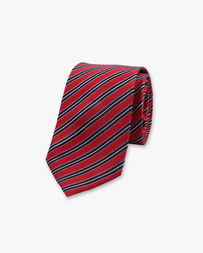 Stripe Silk Tie Red/Blue/White