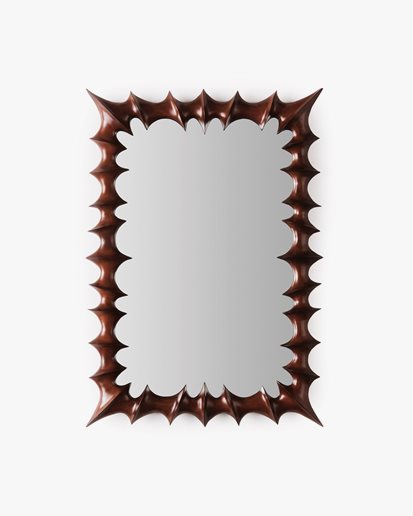 Dusty Deco Brutalist Mirror Small Natural Wood