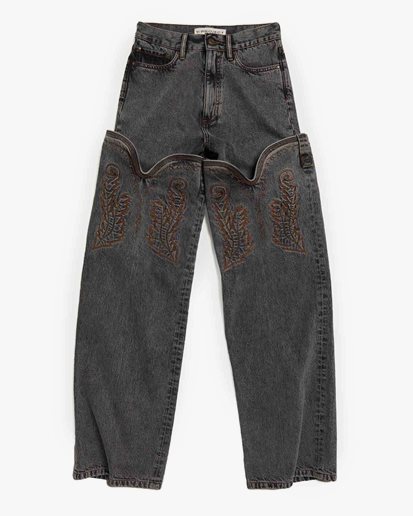 Y/Project Maxi Cowboy Cuff Jeans Evergreen Vintage Black