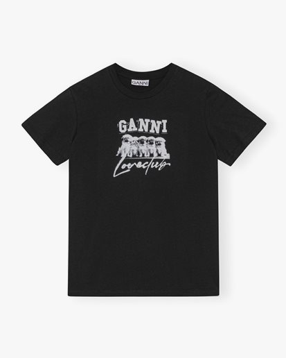 Ganni Puppy Love Relaxed T-Shirt Black