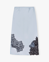 Ganni Satin Lace Skirt Skyway