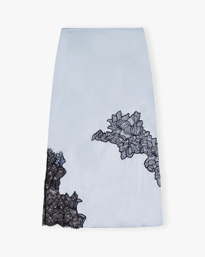 Ganni Satin Lace Skirt Skyway
