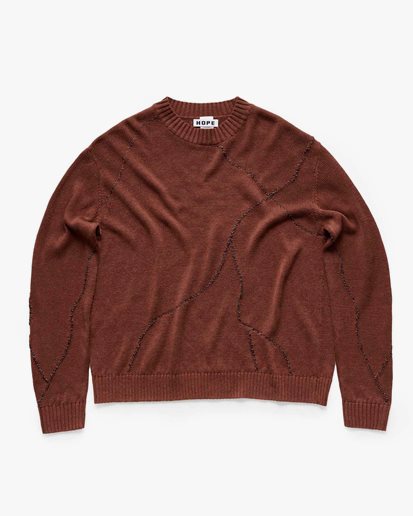 HOPE Cracked Sweater Brown