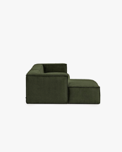Blok 3-Seater Left Lounge Sofa Corduroy Green