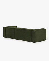 Blok 3-Seater Right Lounge Sofa Corduroy Green