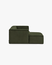 Blok 2-Seater Left Lounge Sofa Corduroy Green