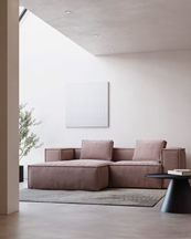 Blok 2-Seater Left Lounge Sofa Corduroy Light Pink