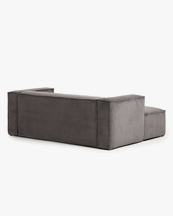 Blok 2-Seater Left Lounge Sofa Corduroy Dark Grey