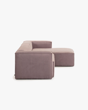 Blok 2-Seater Right Lounge Sofa Corduroy Light Pink