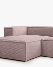 Blok 3-Seater Left Lounge Sofa Corduroy Light Pink