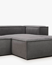 Blok 3-Seater Right Lounge Sofa Corduroy Dark Grey