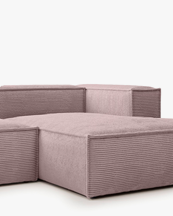 Blok 3-Seater Right Lounge Sofa Corduroy Light Pink
