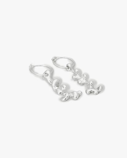 Magma Twisted Current Earrings Silver
