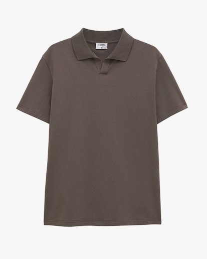 Filippa K Stretch Cotton Polo T-Shirt Dark Sage