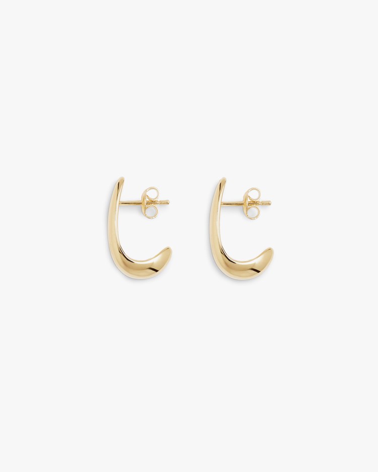 Ragbag Dualism Sculptural Earrings Gold