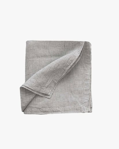 Tell me More Table Cloth Linen Pinstripe