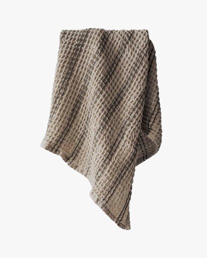 Tell me More Nella Waffle Towel Taupe Stripe