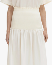 House of Dagmar Shirred Skirt White