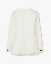 House of Dagmar Collarless Blazer Ivory White