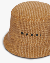 Marni Raffia Bucket Hat Caramel