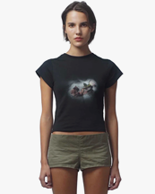 Kernemilk Oceana T-Shirt Black/Rose Print