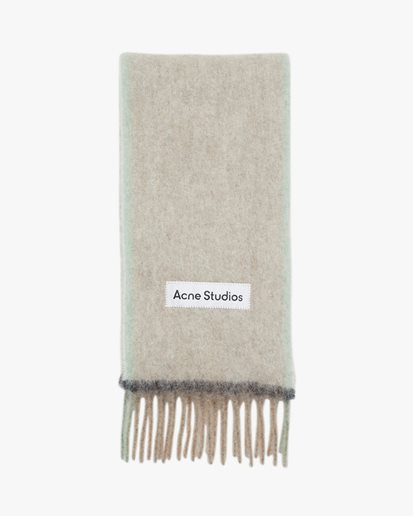 Acne Studios Wool Mohair Scarf Beige/Grey