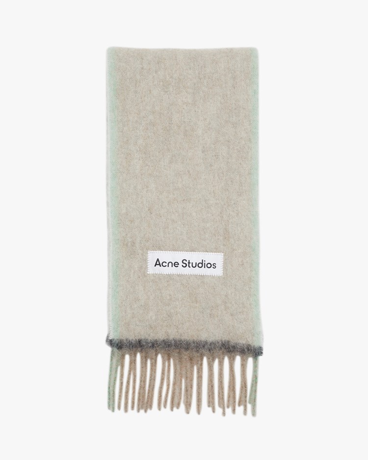 Acne Studios Wool Mohair Scarf Beige/Grey