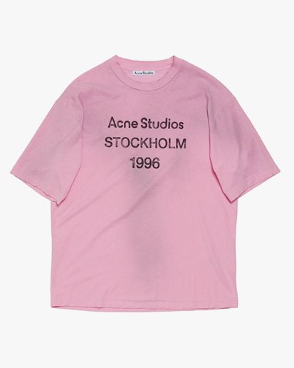 Acne Studios Stamp Logo T-Shirt Cotton Pink